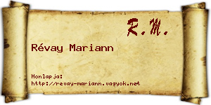 Révay Mariann névjegykártya